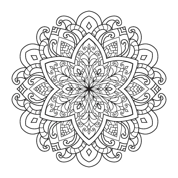 Mandala-illustratie. Bloemenornamenten voor het kleuren van boek.