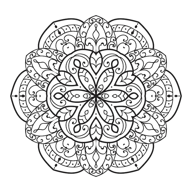 Mandala-illustratie. Bloemenornamenten voor het kleuren van boek.