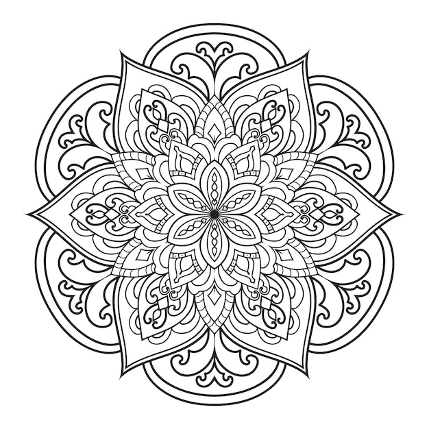 Mandala illustration. floral ornaments for coloring book.