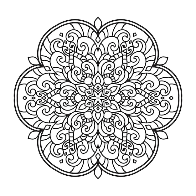 Mandala illustration. floral ornaments for coloring book.