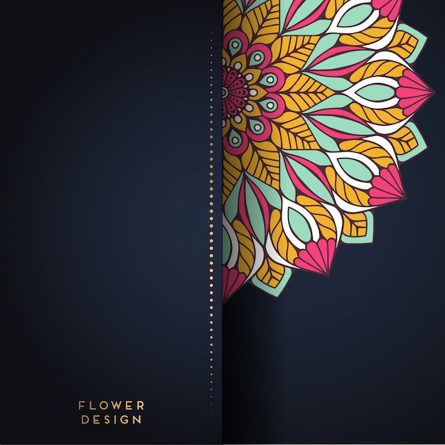 Иллюстрация мандалы в цветочном дизайне