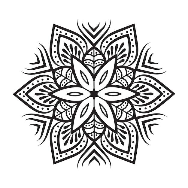 Mandala illustration outline indian mandala for coloring book