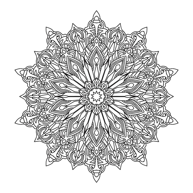 Vector mandala in zwart-wit stijl achtergrond inkleuren