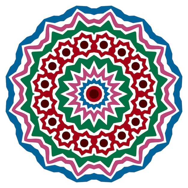 Mandala medaglione indiano antistress fiore islamico astratto disegno arabo henné simbolo yoga colore mandala sfondo bianco illustrazione vettoriale stock