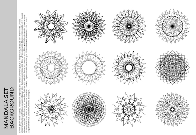 Mandala ingesteld op witte achtergrond