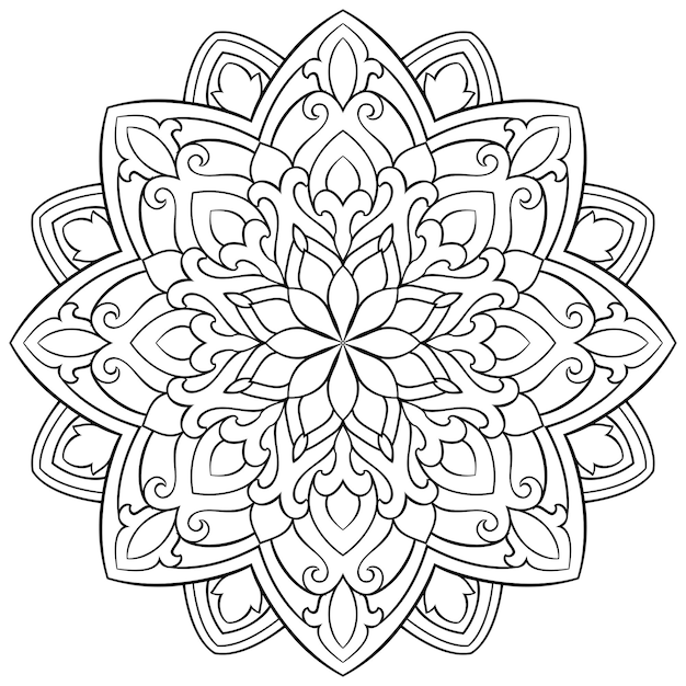 Mandala isolato. ornamento etnico orientale.