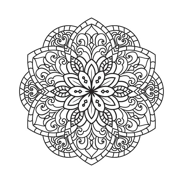 Mandala isolated on the white background.decorative monochrome ethnic mandala pattern.