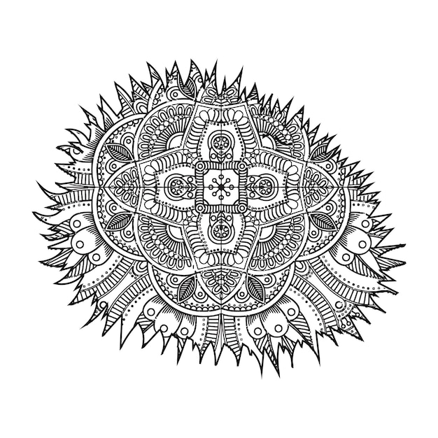 Mandala Jackfruit coloring Page For Kids