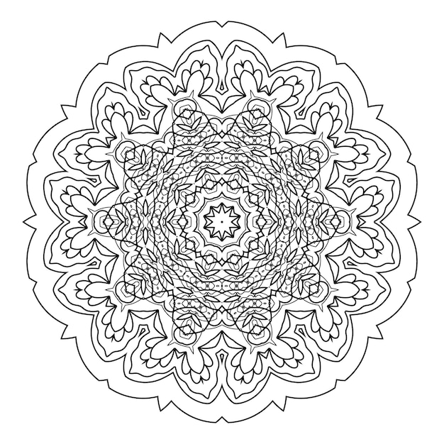 Mandala kleurboek sjabloon behang ontwerp kantpatroon en tattoo decoratie voor interieur desi