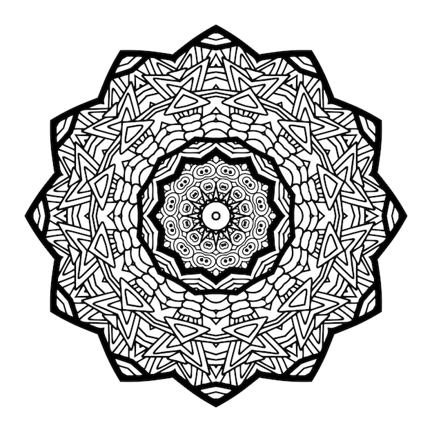 Vector mandala kleurboek sjabloon behang ontwerp kantpatroon en tattoo decoratie voor interieur vector handgetekende etnische oosterse cirkel ornament witte achtergrond indiase stijl