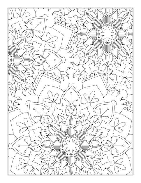 Mandala kleurplaat. Bloemen kleurplaat.