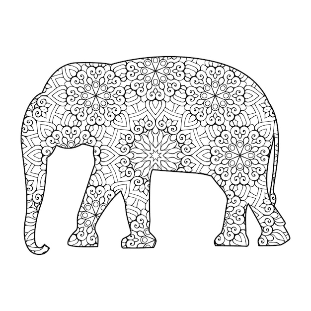 Mandala Kleurplaat Olifant Voor Kinderen