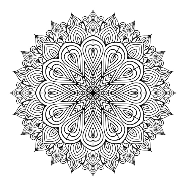 Mandala kleurplaat pagina patroon kunst, bloemen doodle mandala voor kleurplaten interieur