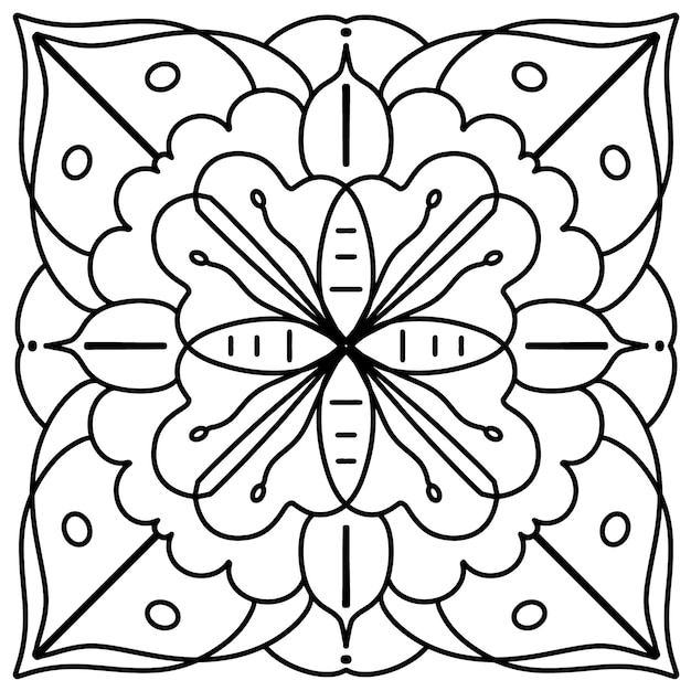 Mandala Kleurplaat Vectorillustratie