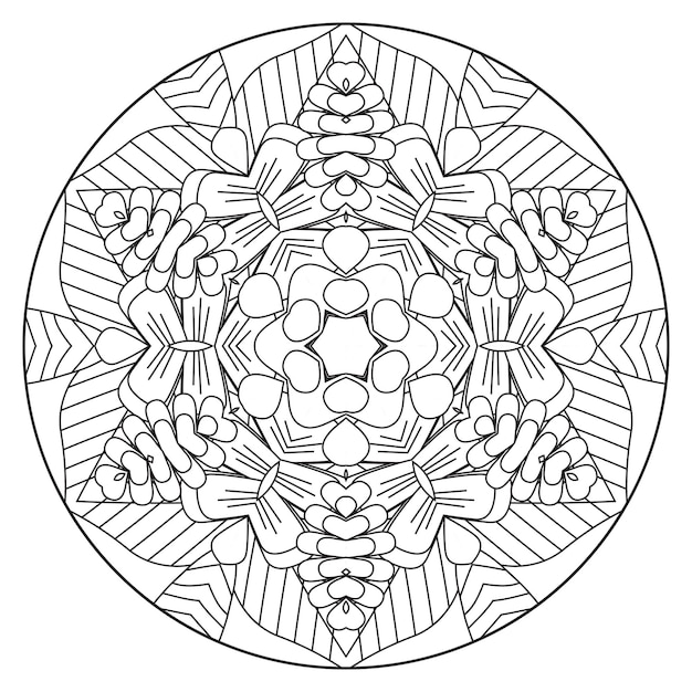 Mandala kleurplaat voor volwassenen Bloemen mandala kleurplaat Ronde mandala kleurplaat