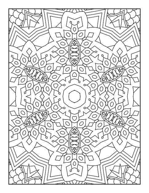 Mandala kleurplaat voor volwassenen en met de hand getekende schets mandala kleurboek voor kinderen lijntekeningen