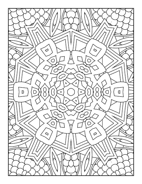 Mandala kleurplaat voor volwassenen en met de hand getekende schets mandala kleurboek voor kinderen lijntekeningen