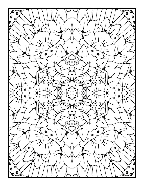 Mandala kleurplaat voor volwassenen en met de hand getekende schets mandala kleurboek voor kinderen lijntekeningen