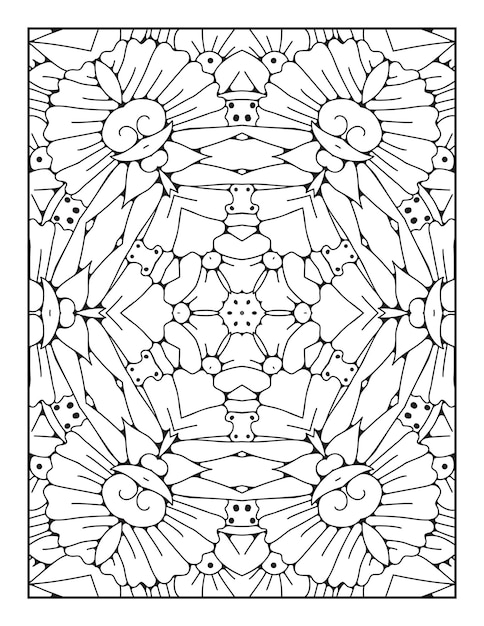 Mandala kleurplaat voor volwassenen en met de hand getekende schets mandala kleurboek voor kinderen lijntekeningen