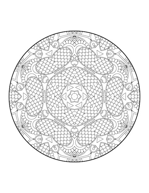 Mandala kleurplaat voor volwassenen en met de hand getekende schets mandala kleurboek voor kinderen lijntekeningen