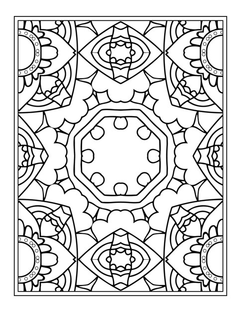 Mandala-kleurplaat voor volwassenen Mandala-achtergrond Met bloemenornamentpatroon