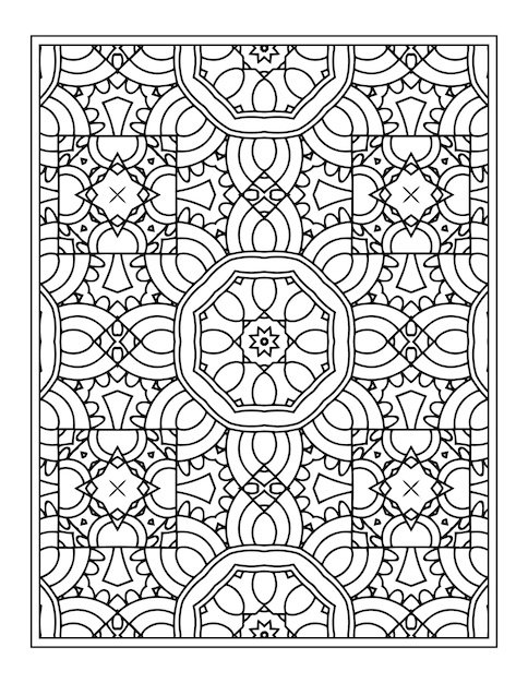 Mandala-kleurplaat voor volwassenen Mandala-achtergrond Met bloemenornamentpatroon