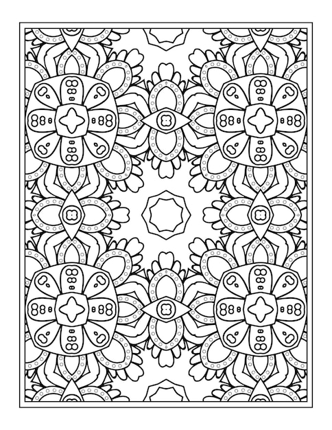 Mandala-kleurplaat voor volwassenen Mandala-achtergrond Met bloemenornamentpatroon