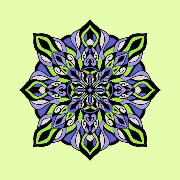 Mandala kunst abstracte kleurrijke unieke stijl patroon premium vector