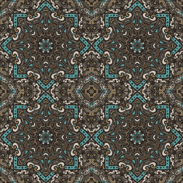 Mandala kunst etnische geometrische print. tribal vintage abstract naadloos patroon sier boho-stijl