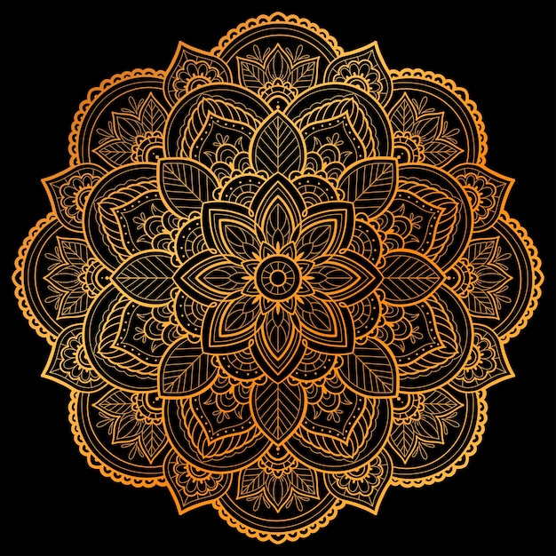 Mandala kunst gouden illustratie ontwerp