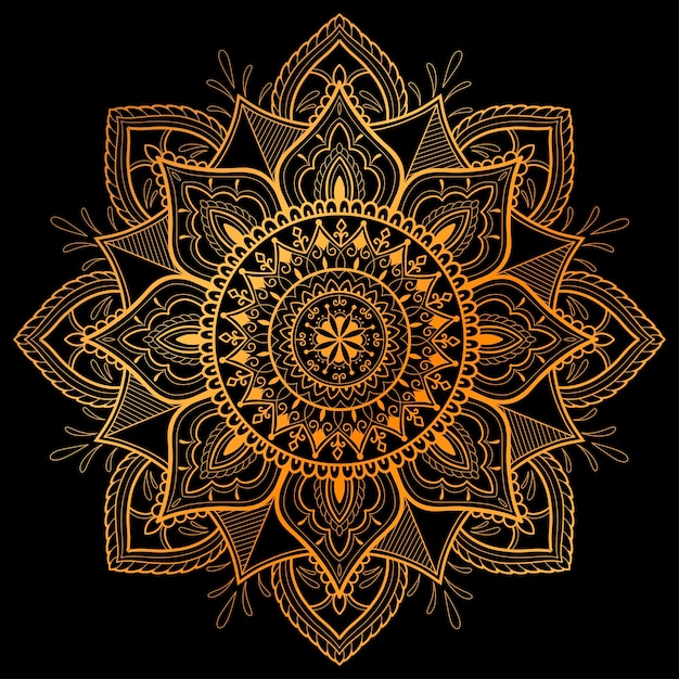 Mandala kunst gouden illustratie ontwerp