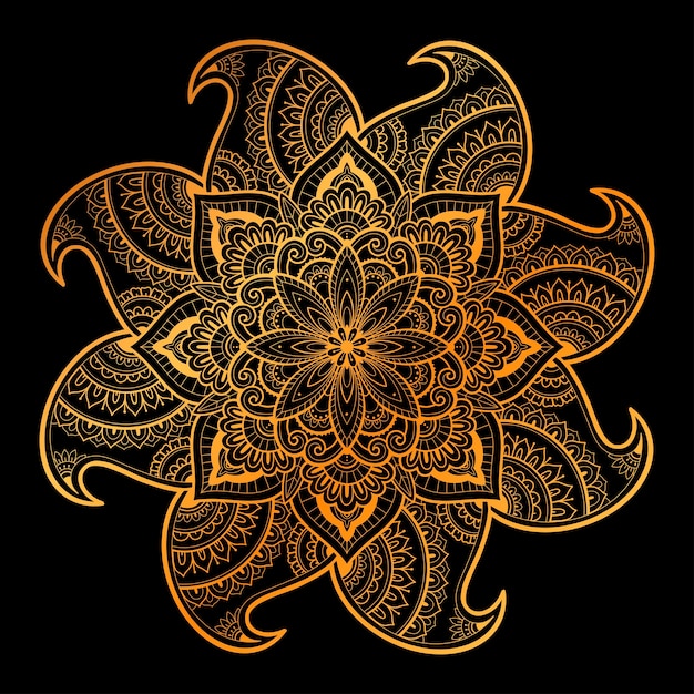 Mandala kunst gouden illustratie ontwerp