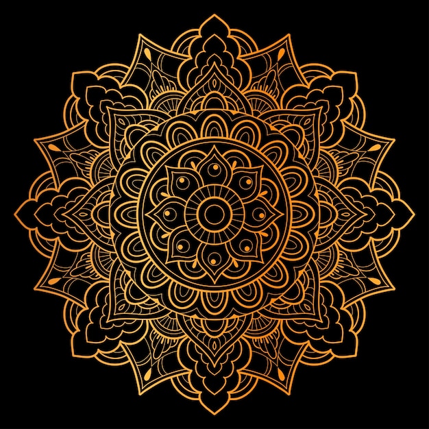 Mandala kunst gouden illustratie ontwerp