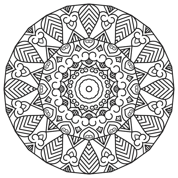 Mandala-kunst om in te kleuren