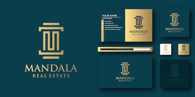 Modello di lettera con logo mandala law con concetto moderno e design di biglietti da visita