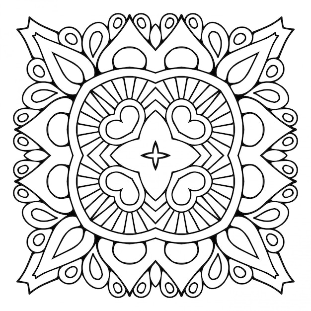 Mandala-lijn, decoratief element.