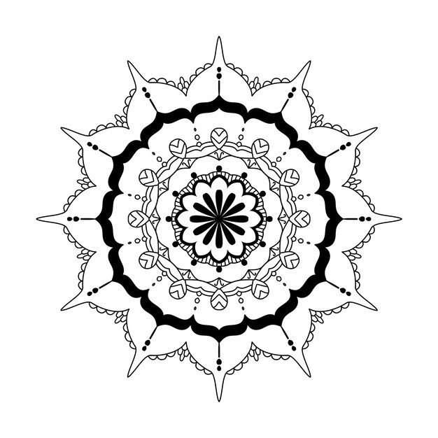 Vector mandala lijn kunst vector decoratie op witte achtergrond