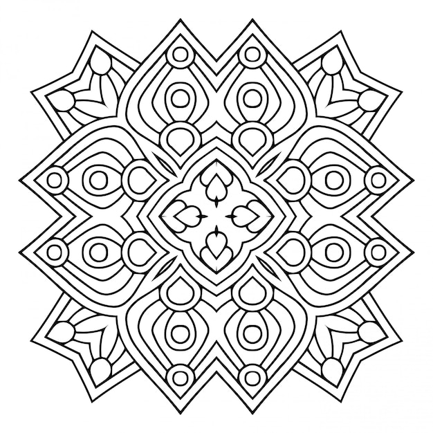 Mandala line, decorative element.