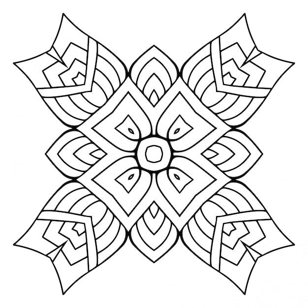 Mandala line, decorative element.