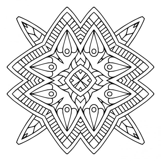 Mandala line, decorative element.