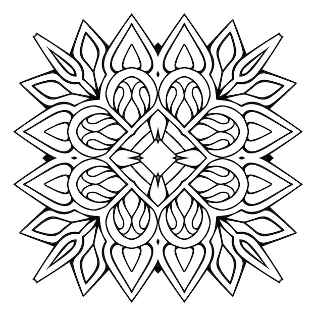 Vettore linea mandala, elemento decorativo.