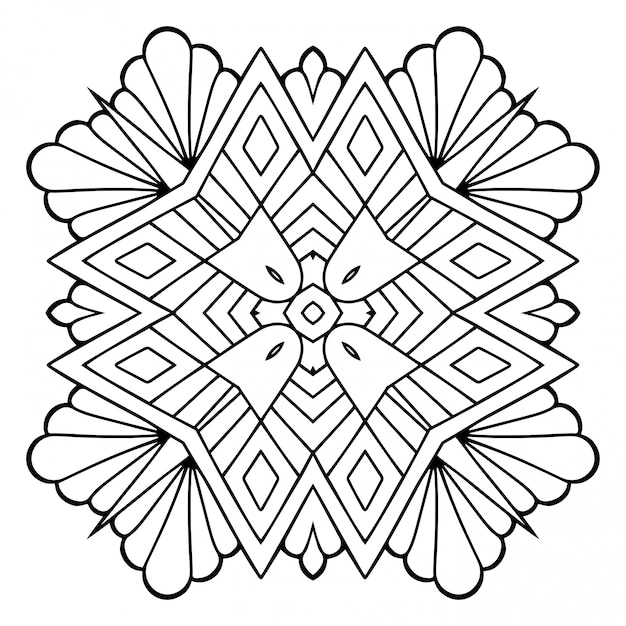 Vettore linea mandala, elemento decorativo.