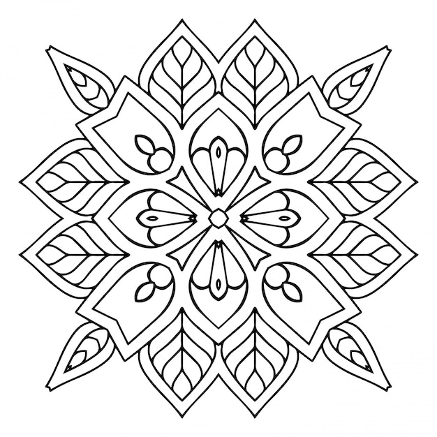 Mandala line, decorative element.