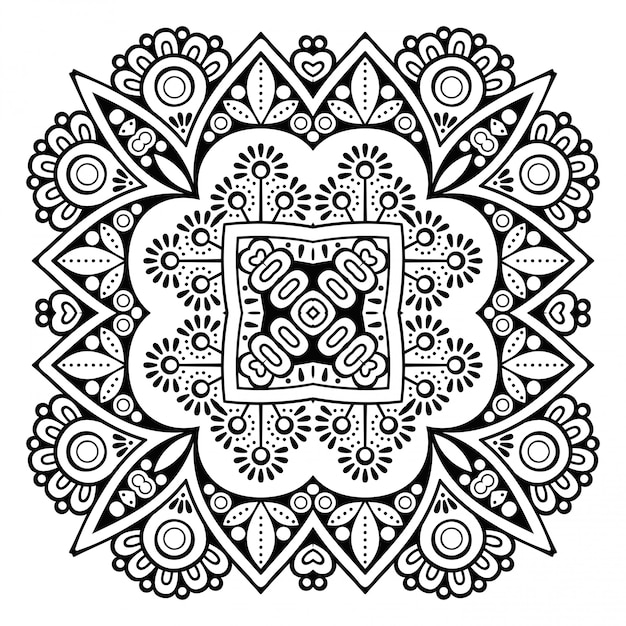 Mandala line, decorative element.