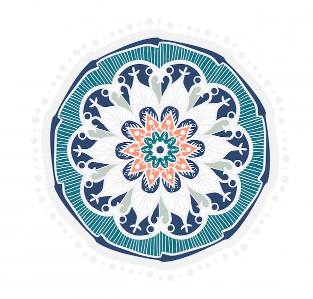 Vector mandala line template