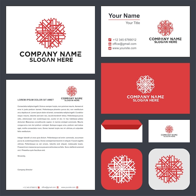 Mandala logo and business card premium