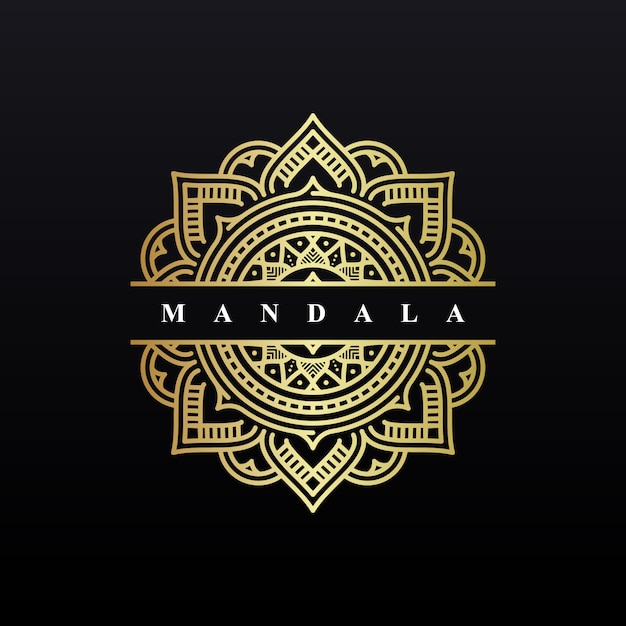 Vector mandala logo luxe achtergrondontwerp