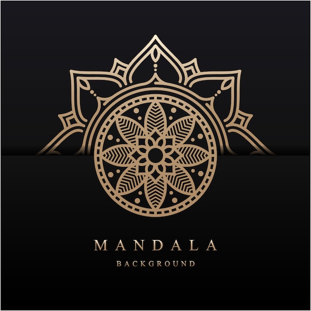 Vector mandala logo luxe achtergrondontwerp