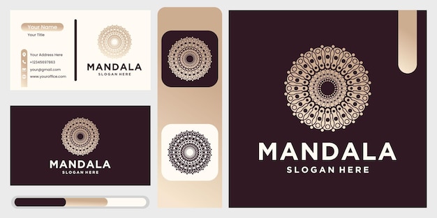 Mandala logo ontwerpsjabloon, abstract symbool in mandala-stijl, embleem voor luxeproducten, hotels, boetieks, sieraden, oosterse cosmetica