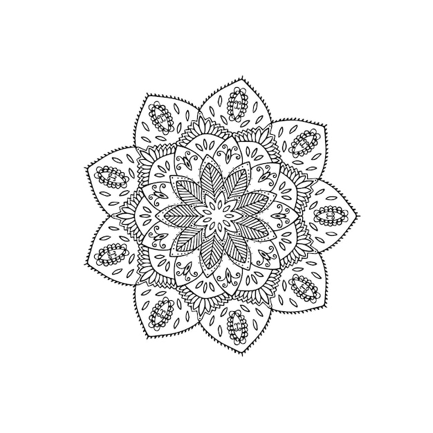 Mandala-lotusbloembloem van bloemenornamenten